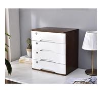 Scatola portaoggetti in legno, organizer da scrivania, armadietto a 4 cassetti con serratura, organizer per documenti A4 per forniture per ufficio, soluzione di archiviazione da tavolo