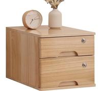 Scatola portaoggetti in legno, organizer da scrivania in legno massello con cassetto, schedario piatto A4, scatola organizer for cassetti for forniture scolastiche, 4 dimensioni(A,2 drawer)