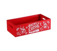 Scatola portaoggetti in legno per cioccolata calda, cestino organizer per cioccolata calda, cestino organizer natalizio per cioccolato, caffè, pane, caramelle, cannucce, per riporre