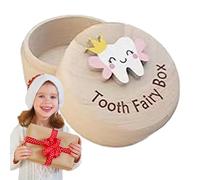 Scatola portaoggetti in legno per i ricordi dei denti caduti - Porta fatina dei denti, da posizionare sotto il cuscino Scatola contenitore per denti da latte | Ispira la custodia Wonder con festeggia
