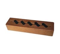 Scatola portaoggetti in legno per plettro per chitarra, con fessure precise e luce LED, supporto decorativo in legno