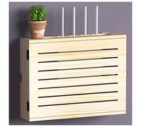 Scatola portaoggetti in legno per router WiFi da parete, copertura organizer per modem, cavi, prese multiple, casa, camera da letto, soggiorno, set-top box di rete, correttore (Nutural-a, 52,4 x 42,4