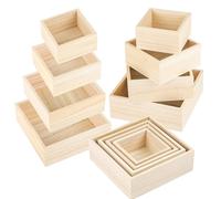 Scatola Portaoggetti in Legno per Succulente con 4 Vassoi per Organizzazione Ele