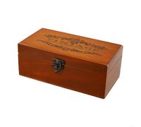 Scatola portaoggetti in legno retrò con serratura per ricordi, lettere, gioielli, documenti e oggetti da collezione, organizer vintage per casa e ufficio (S)