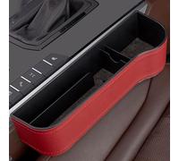 Scatola portaoggetti in pelle per auto, universale, adatta per la maggior parte delle auto, organizer a prova di perdite con telaio in plastica ABS, nero, rosso, beige, marrone