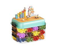 Scatola portaoggetti in plastica a 3 + 1 livelli, per mattoncini Lego con contenitori impilabili, cassetti, giocattoli per bambini, design multistrato, forniture artigianali portatili con coperchi e