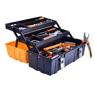 Scatola portaoggetti in plastica a tre strati da 17 pollici/cassetta degli attrezzi, organizer multiuso e custodia portatile con manico per oggetti artistici e cosmetici (stile A)