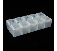Scatola portaoggetti in plastica con 10 scomparti per perline, viti e piccole parti, antipolvere, con coperchio trasparente (bianco)