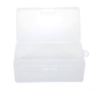 Scatola portaoggetti in plastica con coperchio, trasparente per contenere carte di credito, carte d'identità, mini foto, perline e artigianato, forma rettangolare e struttura in materiale sicuro