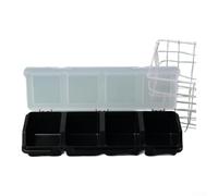 Scatola portaoggetti in plastica con coperchio trasparente per organizzare dadi, bulloni, rondelle e piccoli accessori in officina o garage, custodia a scomparti multipli nera (nero)