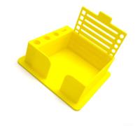 Scatola portaoggetti in plastica per liste di cose da fare, piccola scrivania, soluzione per spazio di lavoro, in grigio, nero, bianco, giallo, 11,4 x 10,4 x 4 cm, per ufficio e uso domestico (giallo)