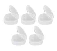 Scatola Portaoggetti in Plastica Rotonda Trasparente, 5 Contenitori Portaoggetti per Puff per Trucco con Coperchi Ribaltabili, Custodia Vuota 7 X 2,2 Cm per Riporre Piccoli Oggetti