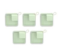 Scatola portaoggetti in plastica trasparente 5 pezzi Contenitore piccolo in plastica trasparente verde portatile per unghie trucco