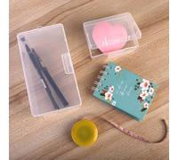 Scatola portaoggetti in plastica trasparente con serratura per cosmetici e piccoli accessori, contenitore antipolvere per gioielli, trucco, pillole, unghie e parti di hardware (16 x 8,8 x 6 cm)