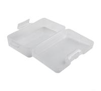 Scatola portaoggetti in plastica trasparente con serratura per cosmetici e piccoli accessori, contenitore antipolvere per gioielli, trucco, pillole, unghie e parti di hardware (14,2 x 8,8 x 4,4 cm)