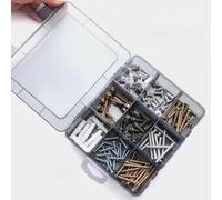 Scatola portaoggetti in plastica, trasparente, multi scomparti, con divisori regolabili per piccole parti, strumenti, hardware, elettronica, nero, 20 x 15,7 x 2,7 cm