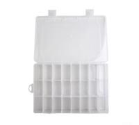 Scatola portaoggetti in polipropilene con 24 scomparti con coperchio trasparente per creazione di gioielli, progetti artigianali e organizzazione di componenti