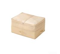 Scatola portaoggetti in robusto tessuto twill per beige, grigio, rosa | Coperchio trasparente per finestra, facile identificazione degli oggetti, non c'è bisogno di aprire, tiene fuori la polvere