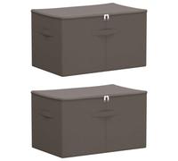 Scatola portaoggetti in tessuto non tessuto, 60 x 43 x 35 cm, 90,3 l | 2 scomparti, design pieghevole, maniglie a beccuccio, 100% poliestere, tessuto non tessuto, facile da trasportare