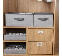 Scatola portaoggetti in tessuto Non tessuto, scatola portaoggetti in tessuto a cassetto, scatola di smistamento per abbigliamento scoperta quadrata e articoli vari.