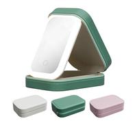 Scatola portaoggetti integrata per trucchi con specchio che riempie la luce, custodia per cosmetici con luce LED complementare a 3 colori, custodia pieghevole portatile per cosmetici per casa e