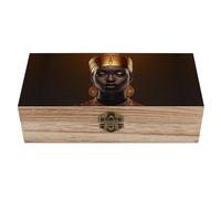 Scatola portaoggetti misteriosa per la bellezza, grande scatola portagioie in legno con coperchio incernierato e chiusura frontale, contenitori portaoggetti in legno, scatola portaoggetti per uffici