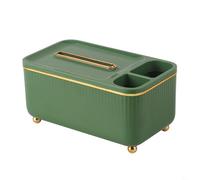 Scatola portaoggetti multifunzionale in ABS con custodia rimovibile per fazzoletti, telecomandi e telefoni, 22 x 12 x 11 cm, verde/bianco/blu (verde)