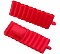 Scatola portaoggetti multifunzione a 22 fori in PVC di lunga durata con moschettone per organizzare punte di cacciavite portatili da 1/4 di pollice nei colori giallo, rosso, nero e blu navy (rosso)