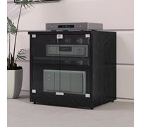 Scatola portaoggetti multifunzione per router WiFi, con ripiani regolabili, armadio stereo moderno, con ante in vetro temperato e gestione dei cavi per casa, ufficio, teatro