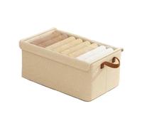 Scatola portaoggetti multiuso in tessuto con manici e coperchio robusto per giocattoli, vestiti, libri, decorazioni per la casa, contenitore pieghevole Beige 47 * 28 * 20cm