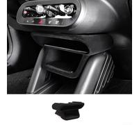 Scatola portaoggetti per area del cambio per Mini Cooper ESE J01 EV 2024 2025, design a strati, realizzata in ABS e pelle scamosciata per un posizionamento sicuro degli oggetti (nero floccaggio)