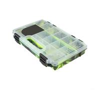 Scatola portaoggetti per attrezzatura da pesca con coperchio trasparente per una rapida visibilità degli oggetti, perfetta per gite di pesca all'aperto (verde)