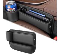 Scatola Portaoggetti Per Auto,Organizer Auto in PU,Organizer Universale per Sedile Auto,Car Seat Gap Filler,Riempitivo Per Seggiolino Auto,Auto Tasca Laterale per Cellulare, Chiavi, Occhiali