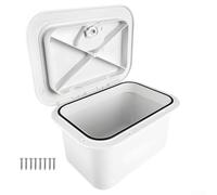 Scatola portaoggetti per barche dal design integrato, leggera, per attrezzatura da pesca, copertura in materiale ABS, organizer impermeabile per yacht e barche da pesca (bianco)