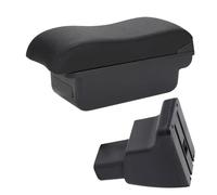 Scatola Portaoggetti Per Bracciolo Auto In Pelle PU Superficie Curva Interno Nero Rosso Bianco Per Hyundai I10(C2 Black line)