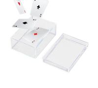 Scatola portaoggetti per carte di credito, espositore trasparente con coperchio, in acrilico resistente alla polvere, organizer portatile per carte di credito, documenti d'identità o carte da