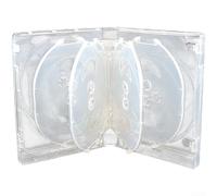 Scatola portaoggetti per CD, 10 custodie in plastica per CD per DVD per giochi Blu-ray, scatola di archiviazione multimediale domestica con maniche trasparenti (bianco)