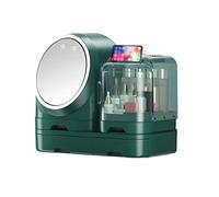 Scatola portaoggetti per cosmetici Scatola portaoggetti for trucco con ventola a LED multifunzionale con comò da tavolo a specchio Porta prodotti for la cura della pelle con rossetto di grande capacit