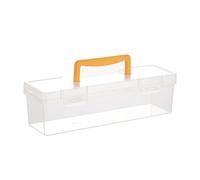 Scatola portaoggetti per ferramenta - Vassoio organizer trasparente per viti, rondelle, spilli, pinze, marcatori, versatile custodia di fissaggio per aule degli attrezzi, officina, armadietto, garage