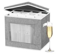 Scatola portaoggetti per flute da champagne con divisori, contenitore per bicchieri da champagne, custodia rigida per riporre e organizzare 12 calici da champagne in cristallo (grigio)
