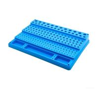 Scatola portaoggetti per fresa ispessita, scatola organizer per attrezzi, scatola organizer per fori rotondi, organizer per cuscinetti per punte da trapano, accessori CNC, blu (4-16 mm, 200 fori)