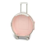 Scatola portaoggetti per giocattoli per bambini 20 x 6,5 x 30,5 cm Contenitore per giocattoli rotondo a forma di valigia Scatola portaoggetti per cosmetici per armadio sala giochi (Light Pink)
