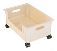 Scatola portaoggetti per libri in plastica con ruote, per organizzare più libri e forniture accademiche insieme (bianco (1 pezzo))