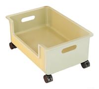 Scatola portaoggetti per libri in plastica con ruote, per organizzare più libri e forniture accademiche insieme (verde (1 pezzo))