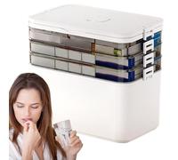 Scatola portaoggetti per medicina, portapillole, multistrato, organizzatore di medicina trasparente con maniglie, per dormitorio universitario a casa