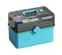 Scatola portaoggetti per medicinali, scatola per medicinali, organizer a 3 strati, con manico, scatola per medicinali, contenitore trasparente per forniture mediche, accessori di sicurezza per uso