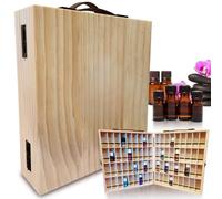 Scatola portaoggetti per oli essenziali, per 72 bottiglie EO da 5 ml, 10 ml, 15 ml, mostra tutta la bottiglia ed etichetta, elegante espositore per presentazioni e spa, organizer in legno per oli