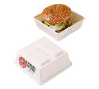 Scatola portaoggetti per panini hamburger - Scatola per il pranzo per hamburger - Apertura a scatto - Scatola per panini multiuso - Scatola per merenda per la famiglia e il campeggio