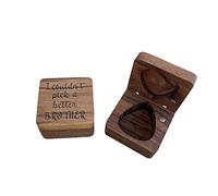 Scatola portaoggetti per plettro per chitarra in noce, con scritta "I Couldn't Pick a Better Brother, confezione regalo per Brother Music Friend, Brother Birthday Christmas Gift