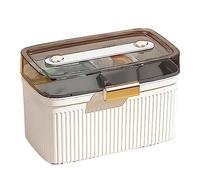 Scatola Portaoggetti per Pronto Soccorso, Grande Capacità, Organizer a Doppio Strato, Organizer per Kit di Medicinali di Emergenza Familiare in Plastica Trasparente Utilizzato (bianco chiaro di luna)
